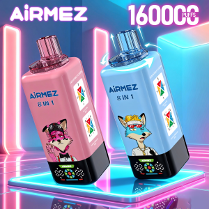 Różowy i niebieski AiRMEZ FOX 8 IN 1 160K z obrotowym selektorem smaków