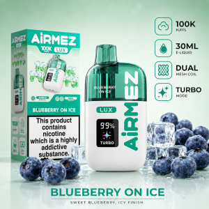 AiRMEZ Lux 100K Blueberry On Ice 30 ml z Dual Mesh Coil i trybem Turbo
