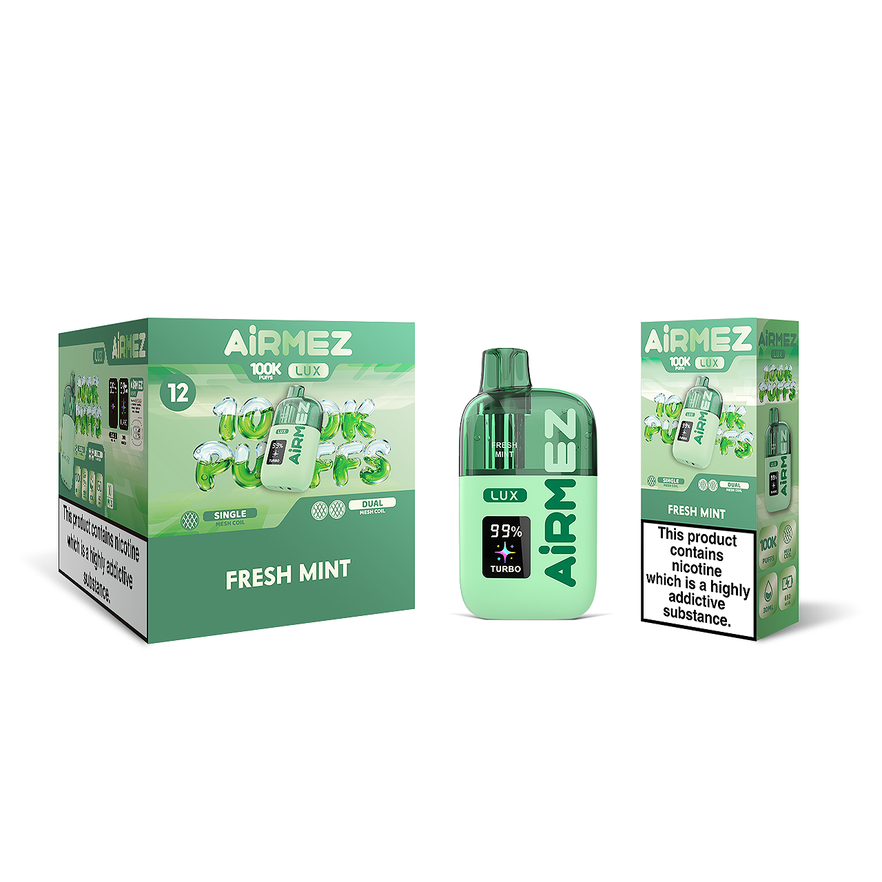 airmez lux 100k fresh mint packaging