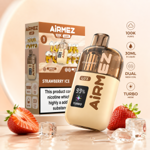 AiRMEZ Lux 100K Strawberry Ice 30 ml z Dual Mesh Coil i trybem Turbo