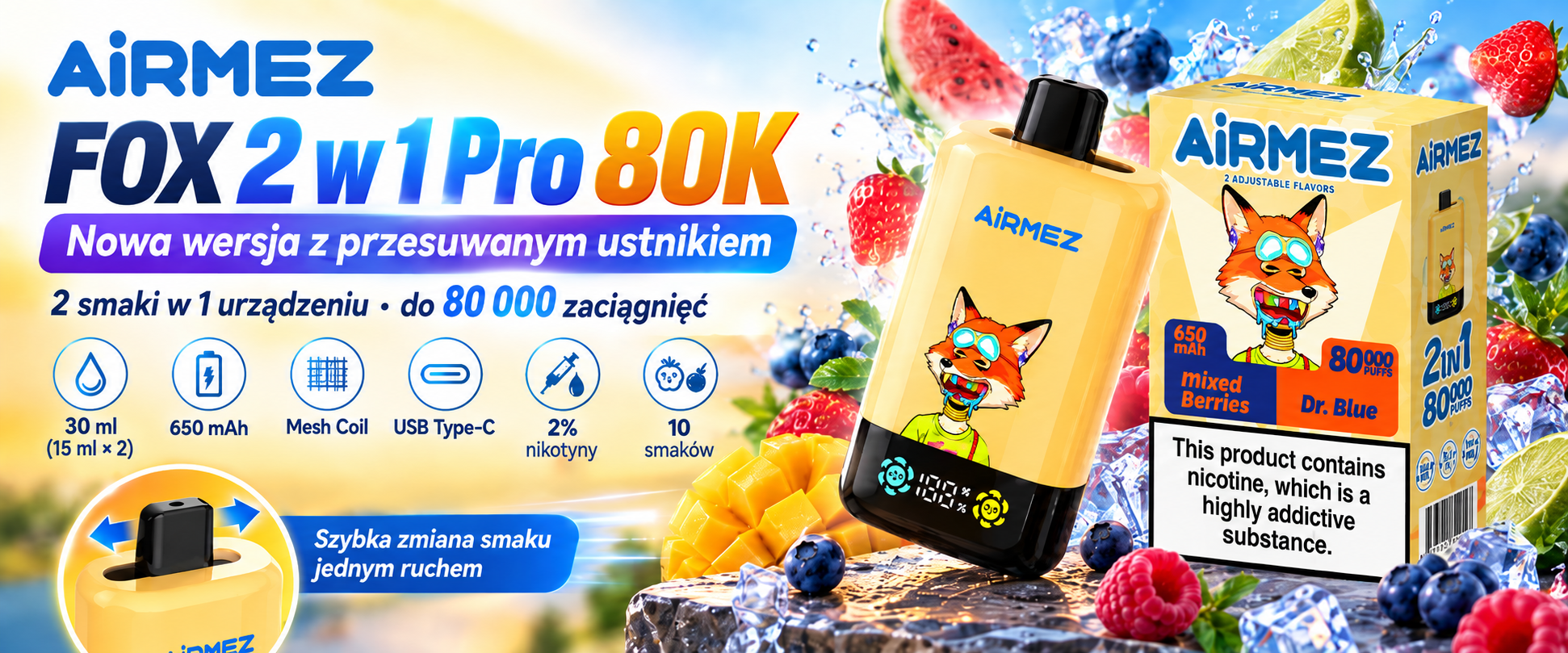 AiRMEZ FOX 2 IN 1 Pro 80K